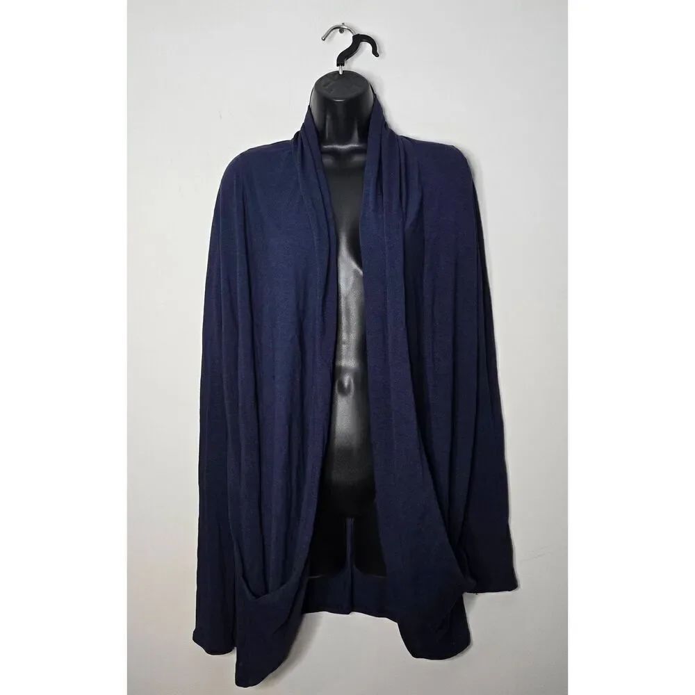 Lilly Pulitzer Open Front Cardigan Size Medium Navy Pima Cotton Modal